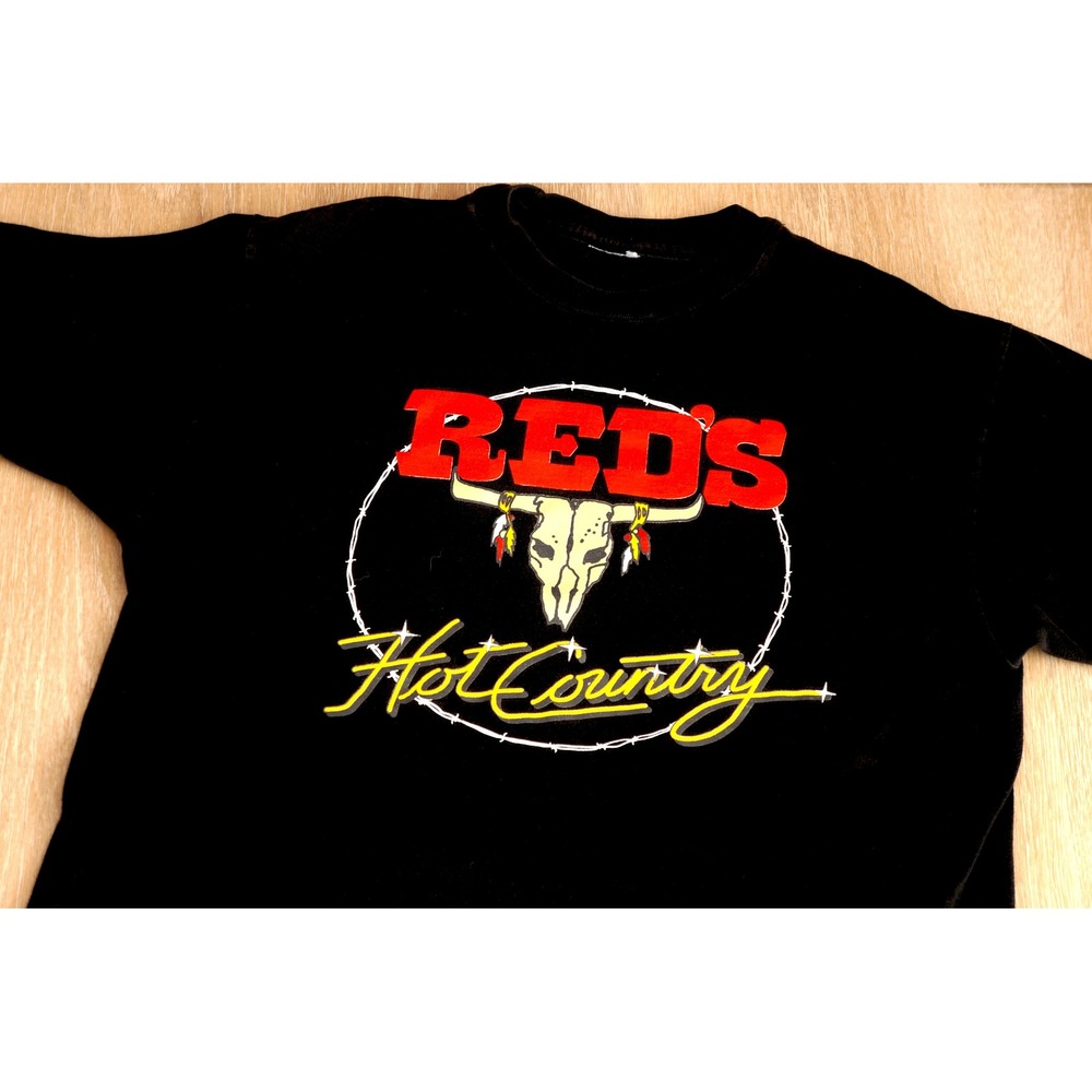 Vintage 80s Reds Hot Country Western Single Stitch T Shirt Medium